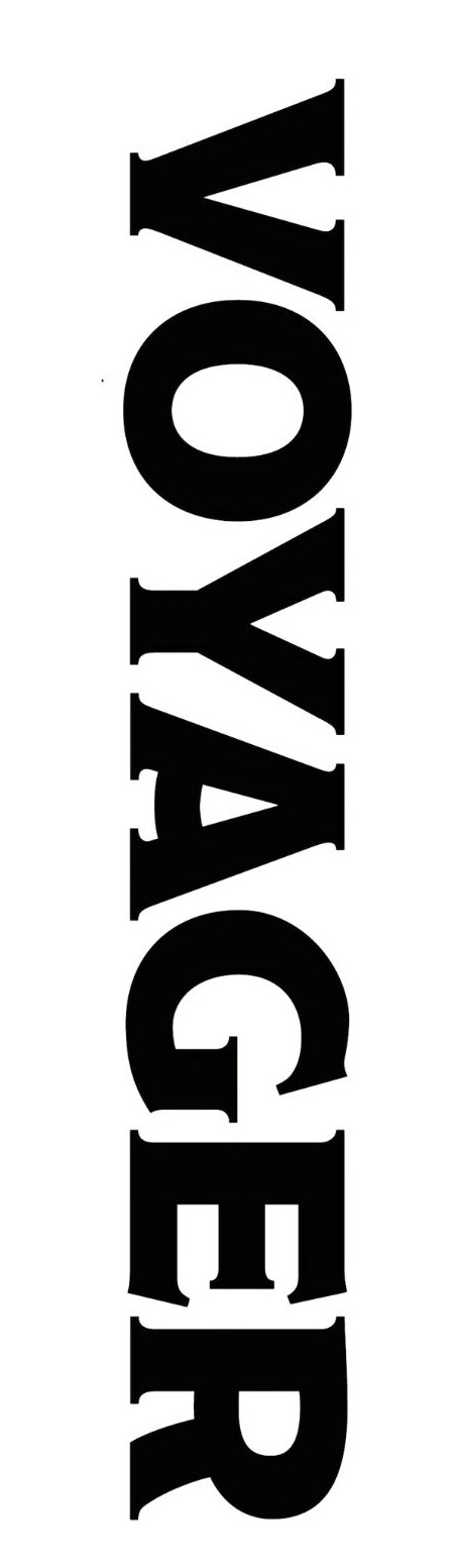 Logo saying Voyager in black and white